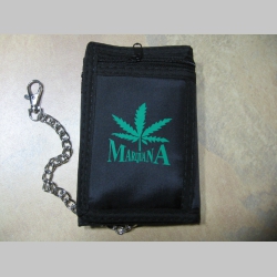 Marijuana - ganja  pevná textilná peňaženka s retiazkou a karabínkou