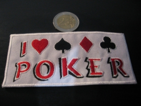 Poker nažehľovacia vyšívaná nášivka (možnosť nažehliť alebo našiť na odev) materiál 100%bavlna 