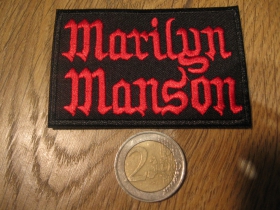 Marilyn Manson - nažehľovacia vyšívaná nášivka - nažehlovačka (možnosť nažehliť alebo našiť na odev) materiál 100%bavlna