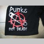 Punks not Dead  čierne teplákové kraťasy s tlačeným logom