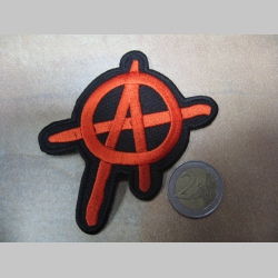 Anarchy - áčko v kruhu, vyšívaná nažehľovacia nášivka (možnosť nažehliť alebo našiť na odev) 