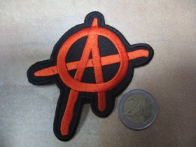 Anarchy - áčko v kruhu, vyšívaná nažehľovacia nášivka (možnosť nažehliť alebo našiť na odev) 