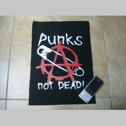 Punks not Dead - Anarchy  chrbtová nášivka veľkosť cca. 35x26cm (po krajoch neobšívaná)