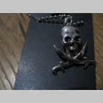 lebka - smrtka - pirát - prívesok na krk na kovovej retiazke farba: strieborná