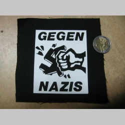 Gegen Nazis  potlačená nášivka cca.12x12cm (po krajoch neobšívaná)