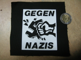Gegen Nazis  potlačená nášivka cca.12x12cm (po krajoch neobšívaná)