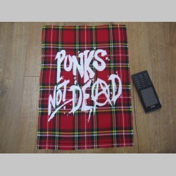 Punks not Dead chrbtová nášivka na škótskom káre