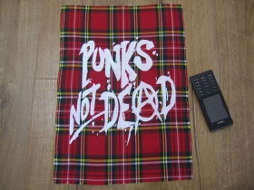 Punks not Dead chrbtová nášivka na škótskom káre