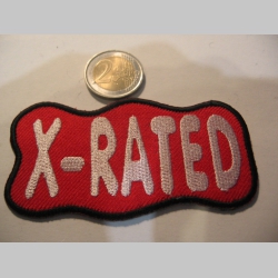 X - Rated nažehľovacia vyšívaná nášivka (možnosť nažehliť alebo našiť na odev) materiál 100%bavlna 