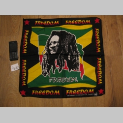 Bob Marley - Freedom - Jamaica - Jamajská vlajka šatka materiál: 100%bavlna, rozmery: cca.52x52cm
