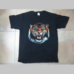 Tiger  čierne  pánske tričko 100%bavlna 