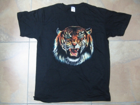 Tiger  čierne  pánske tričko 100%bavlna 