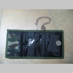 Oi! venček pevná čierna textilná peňaženka s retiazkou a karabínkou, tlačené logo