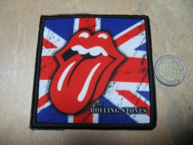 Rolling Stones  ofsetová nášivka po krajoch obšívaná cca. 9x9cm 