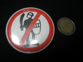 Fuck police  škrknutý policajt odznak veľký, priemer 55mm