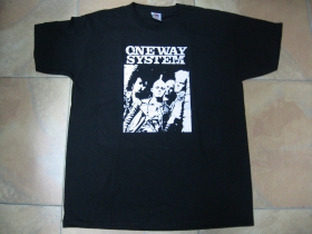 One Way System čierne pánske tričko 100%bavlna