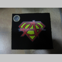 Anarchy superman  malá potlačená nášivka rozmery cca. 12x12cm (neobšívaná)