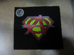 Anarchy superman  malá potlačená nášivka rozmery cca. 12x12cm (neobšívaná)