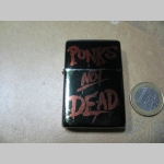 Punks not Dead - doplňovací benzínový zapalovač s vypalovaným obrázkom (balené v darčekovej krabičke)