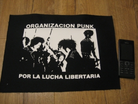 Organizacion Punk chrbtová nášivka veľkosť cca. A4 (po krajoch neobšívaná)