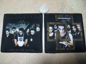 Rammstein   ofsetová nášivka po krajoch obšívaná cca. 9x9cm 