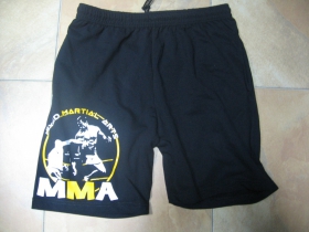 MMA Mixed Martial Arts   čierne teplákové kraťasy s tlačeným logom