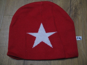 STAR - hviezda zimná čiapka materiál 80%akryl 20%spandex univerzálna veľkosť  farba: červenobiela