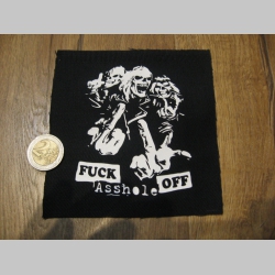 Fuck off Asshole potlačená nášivka rozmery cca. 12x12cm (po krajoch neobšívaná)