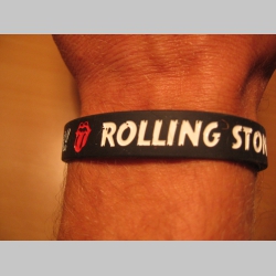 Rolling Stones, pružný gumenný náramok s vyrazeným motívom