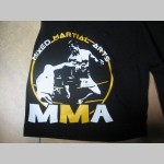 MMA Mixed Martial Arts   čierne teplákové kraťasy s tlačeným logom