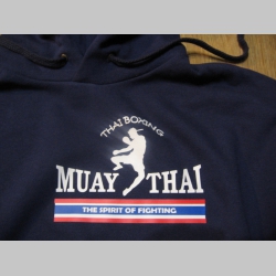Thaiboxing - Muay Thai THE SPIRIT OF FIGHTING mikina s kapucou stiahnutelnou šnúrkami a klokankovým vreckom vpredu - obojstranná potlač!!!