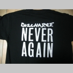 Discharge Never Again čierne pánske tričko 100%bavlna