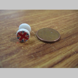 UNION JACK - britská vlajka, plastový "falošný tunel" priemer 8mm, materiál ocel/plast   cena za 1ks!