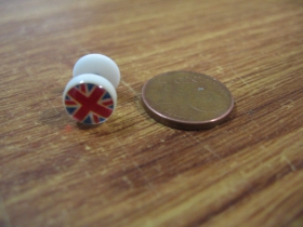 UNION JACK - britská vlajka, plastový "falošný tunel" priemer 8mm, materiál ocel/plast   cena za 1ks!