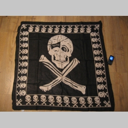 Pir&aacute;t lebka - smrtka - veľk&aacute; čierna &scaron;atka materi&aacute;l 100% bavlna rozmery 100x100cm