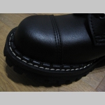 Steadys VEGAN Obuv, umelá koža, topánky 8. dierové čierne s prešívanou oceľovou špičkou