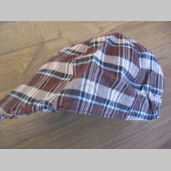 čiapka Rude Boy škótske káro TARTAN BROWN  materiál 30% bavlna 70%polyester, vzadu pružný patent pre prisposobenie veľkosti