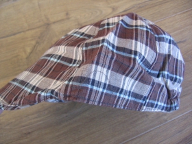 čiapka Rude Boy škótske káro TARTAN BROWN  materiál 30% bavlna 70%polyester, vzadu pružný patent pre prisposobenie veľkosti