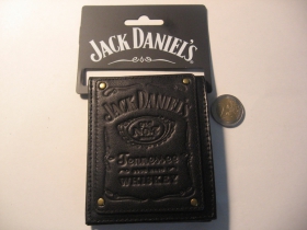 Jack Daniels pevná čierna kožená peňaženka s vyrazeným logom