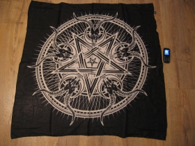 Pentagram - veľk&aacute; čierna &scaron;atka materi&aacute;l 100% bavlna rozmery 100x100cm