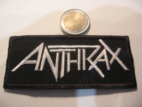 Anthrax nažehľovacia vyšívaná nášivka (možnosť nažehliť alebo našiť na odev) materiál 100%bavlna 