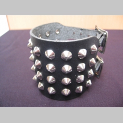 4.radov&yacute; kožen&yacute; vyb&iacute;jan&yacute; n&aacute;ramok s kužeľov&yacute;mi &scaron;picami niž&scaron;imi s priemerom 7mm &scaron;&iacute;rka n&aacute;ramku 6,5cm nastaviteľn&yacute; obvod materi&aacute;l prav&aacute; koža!!!