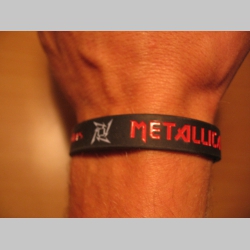 Metallica, pružný gumenný náramok s vyrazeným motívom