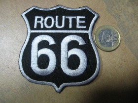 Route 66 nažehľovacia nášivka vyšívaná (možnosť nažehliť alebo našiť na odev)