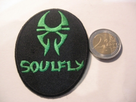 Soulfly nažehľovacia vyšívaná nášivka (možnosť nažehliť alebo našiť na odev) materiál 100%bavlna