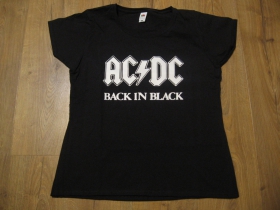 AC/DC čierne dámske tričko materiál 100% bavlna