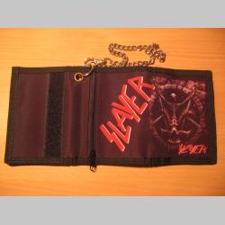 Slayer, hrubá pevná textilná peňaženka s retiazkou a karabínkou