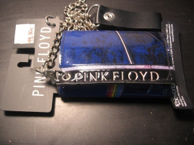 Pink Floyd hrubá pevná kožená peňaženka s retiazkou a karabínkou