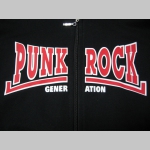 Punk Rock Generation mikina na zips s kapucou  stiahnutelnou šnúrkami a klokankovým vreckom vpredu 