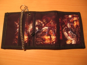 Iron Maiden, hrubá pevná textilná peňaženka s retiazkou a karabínkou